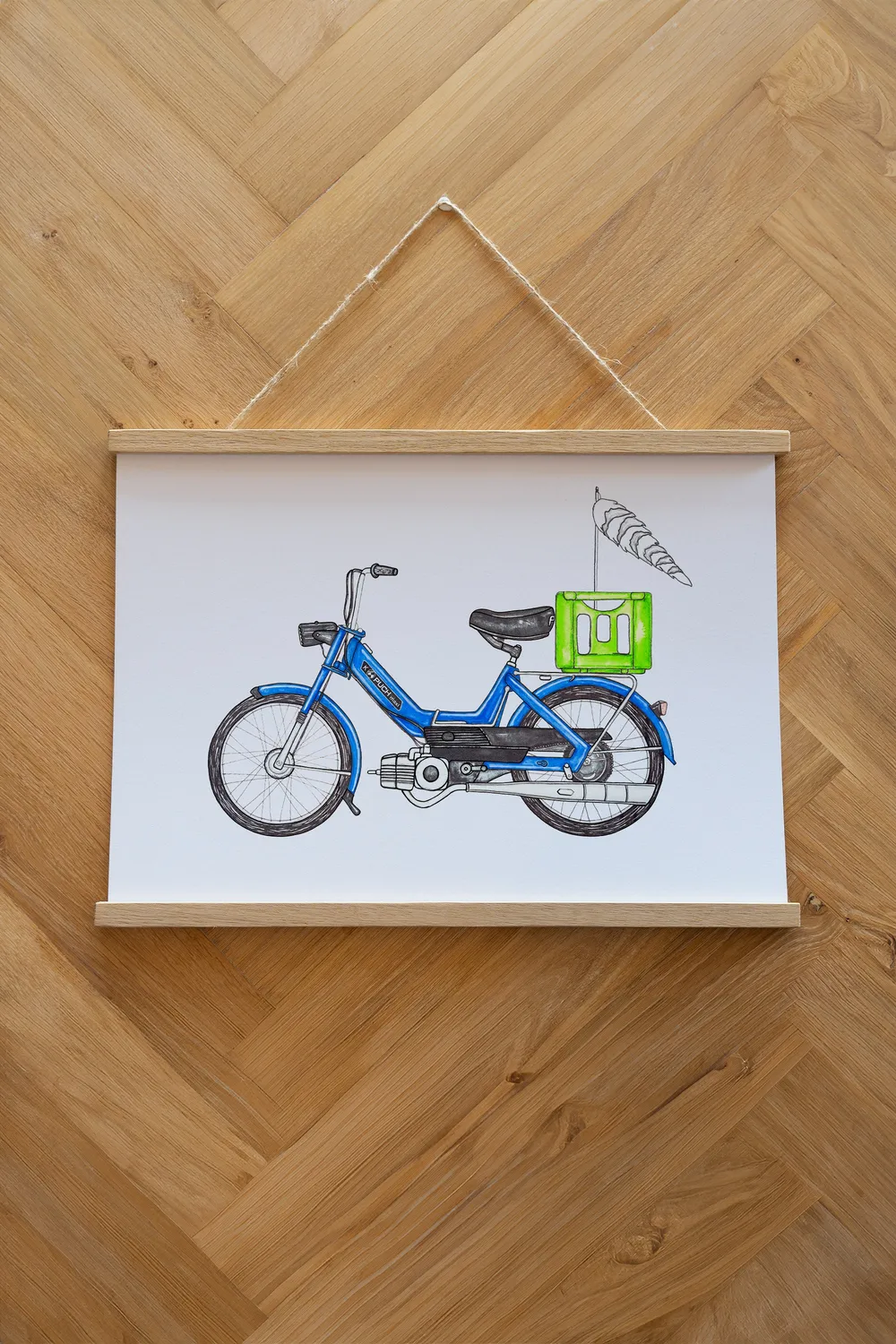 LAKOR Ocean Maxi Poster White blaues Mopedmotiv