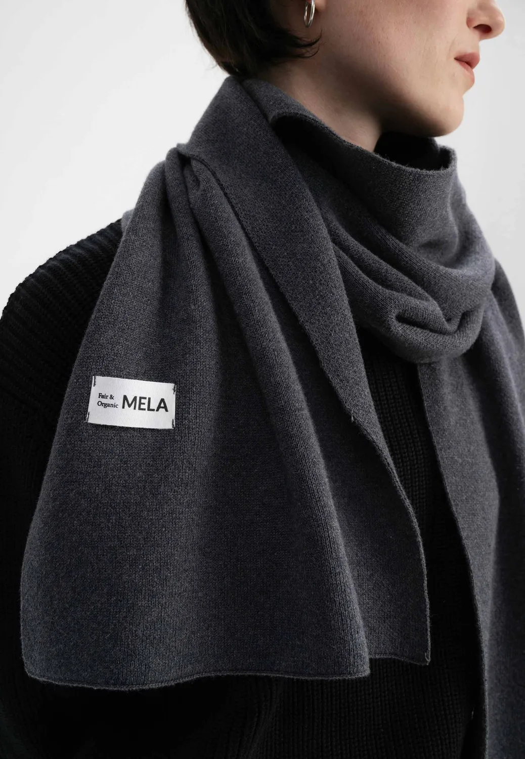 MELA ASMEE Jacquard Strick Schal Bio-Baumwolle