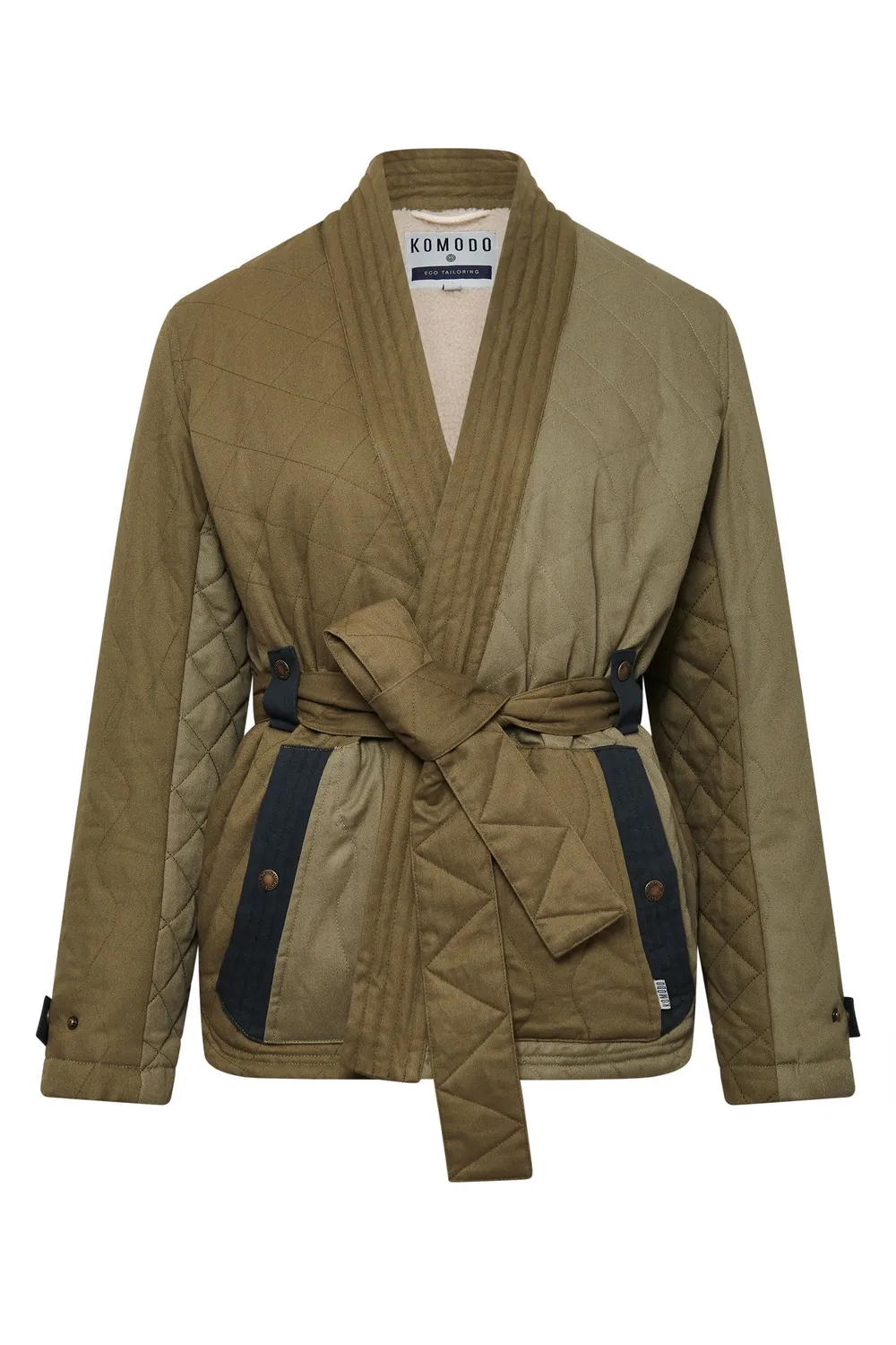 KOMODO ZURI Patchwork-Jacke Grün Damen Bio-Baumwolle