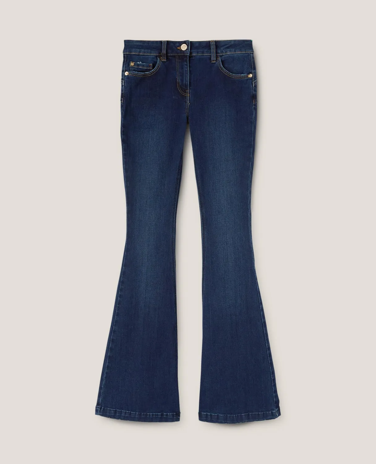 motivi Bianca Flare-Jeans dunkelblau Push-up-Naht