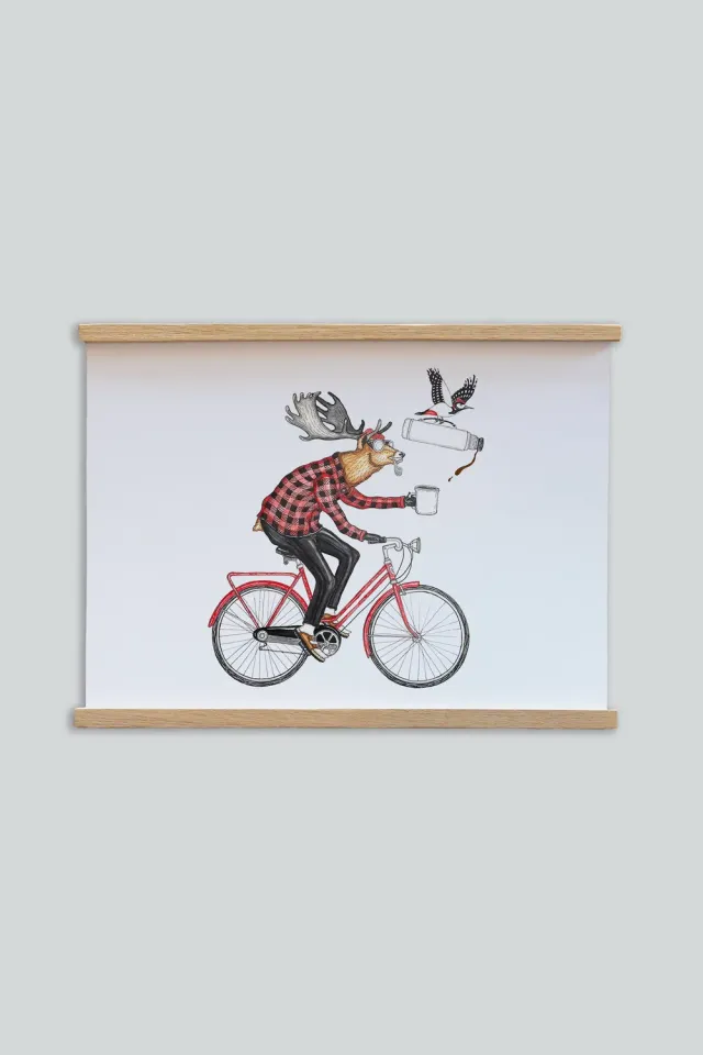 LAKOR Off To Work Poster White Hirschmotiv