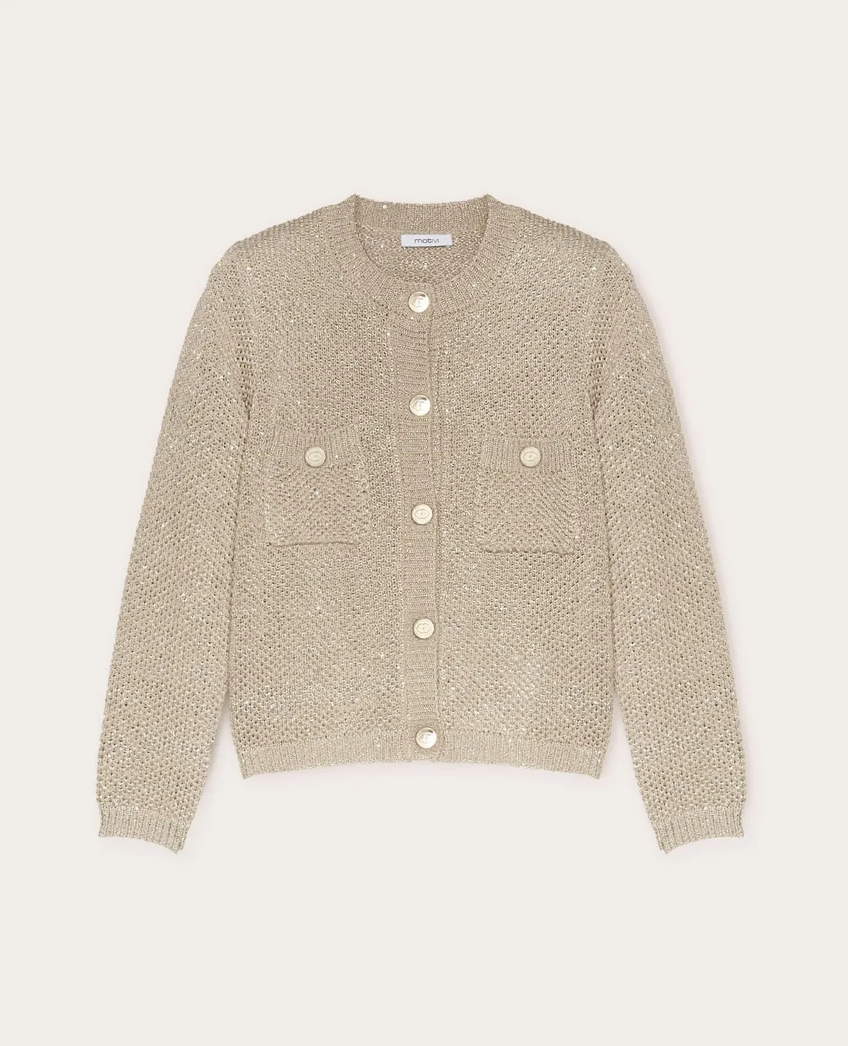 Motivi Kurzer Bouclé-Cardigan Pailletten