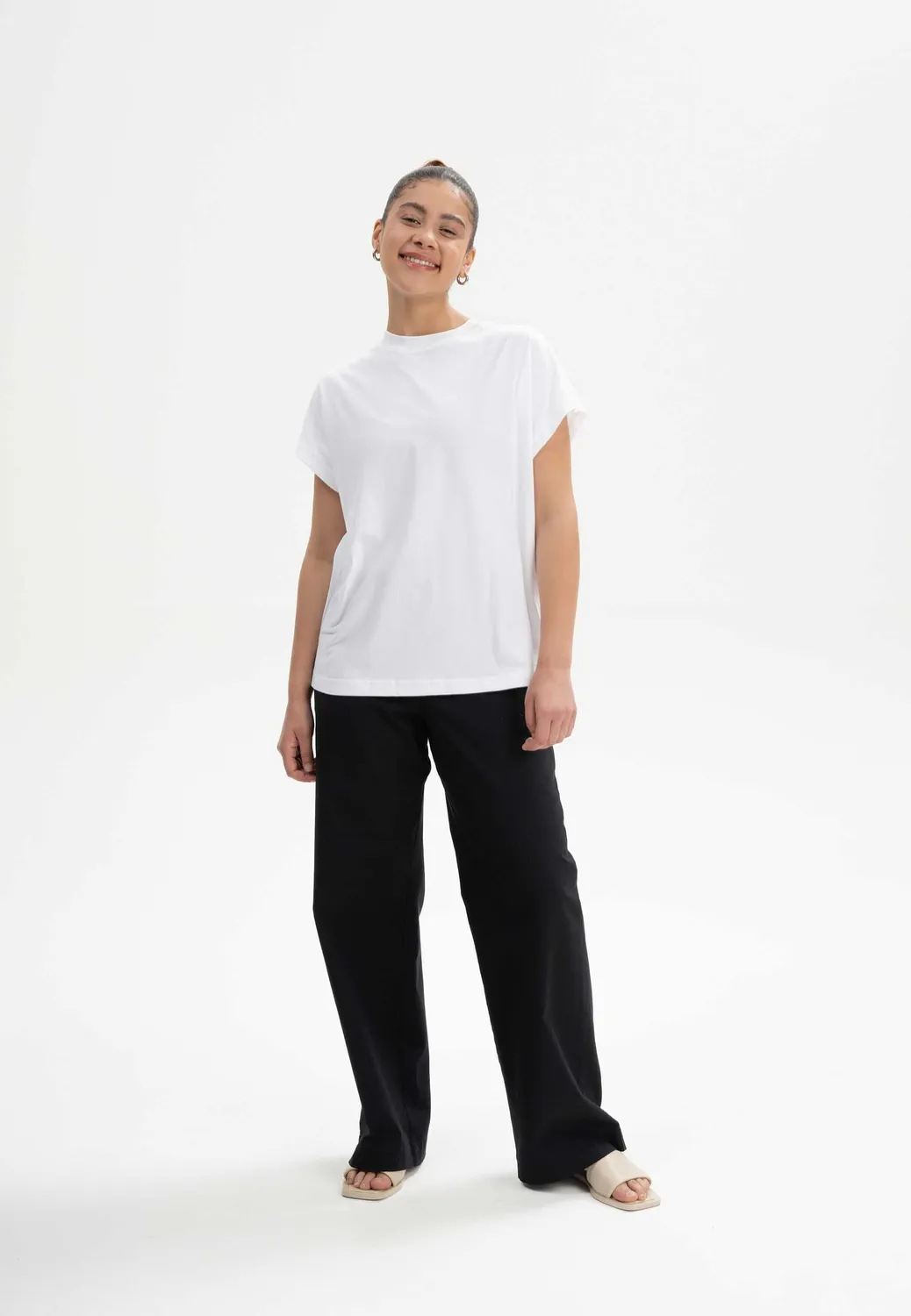 MELA MADHU T-Shirt Fledermaus weiß M Baumwolle