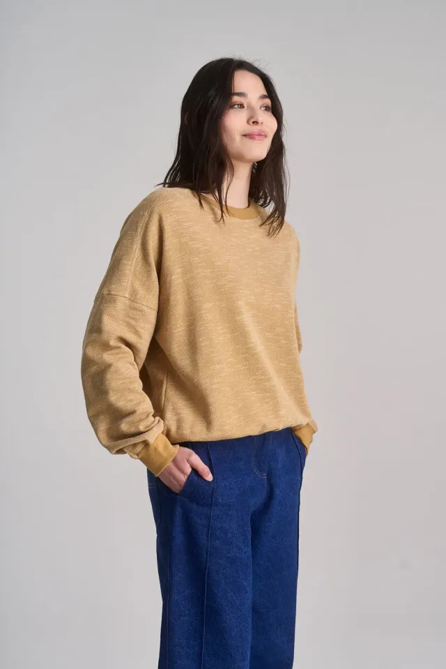 KOMODO DAWN Sweatshirt Sand Bio-Baumwolle Damen
