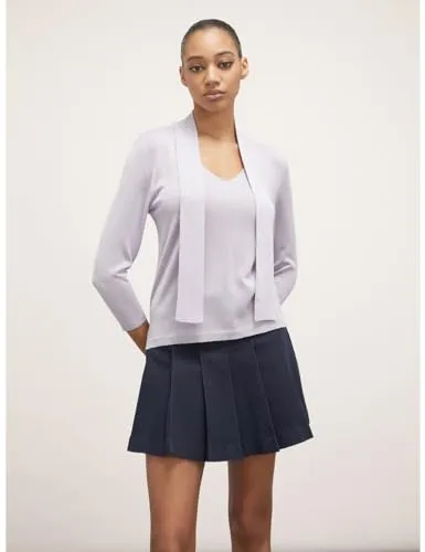 Motivi Lurex-Pullover mit Schärpengürtel Glanz
