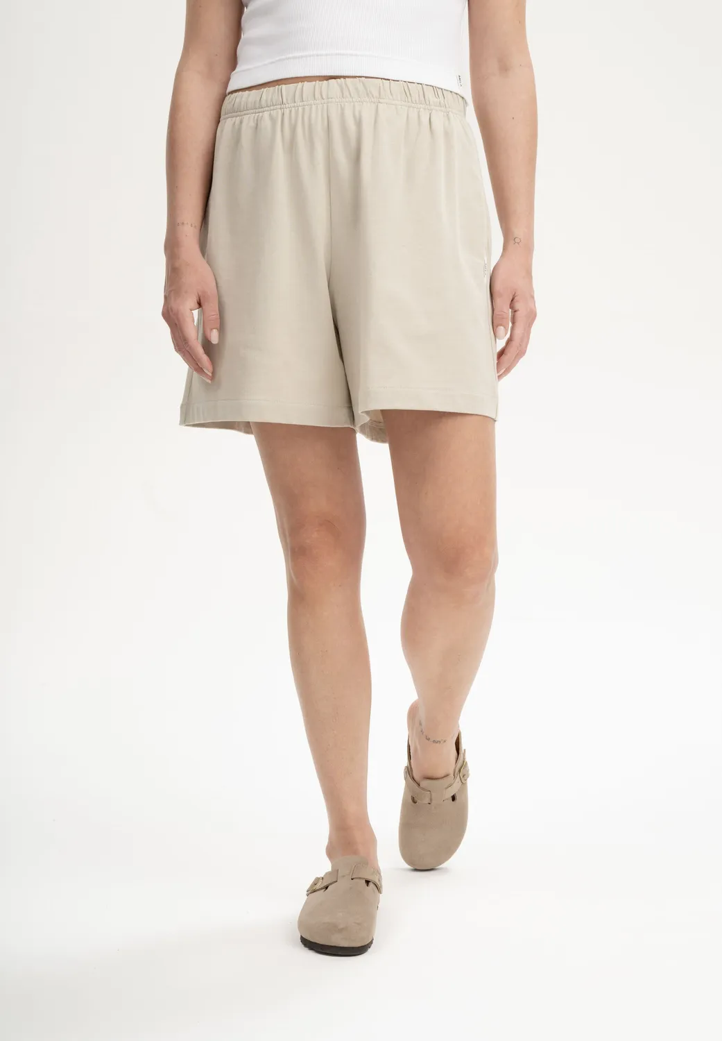 MELA JIVIKA Jersey Shorts schwarz aus schwerem Bio-Jersey