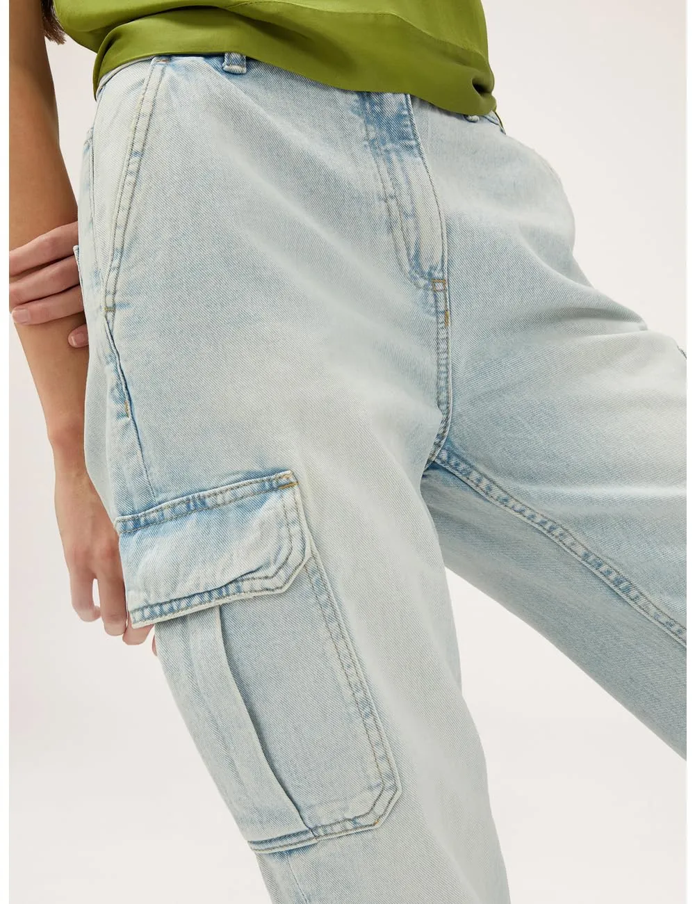 Motivi Cargo-Jeans hellblau Denim-Jeans