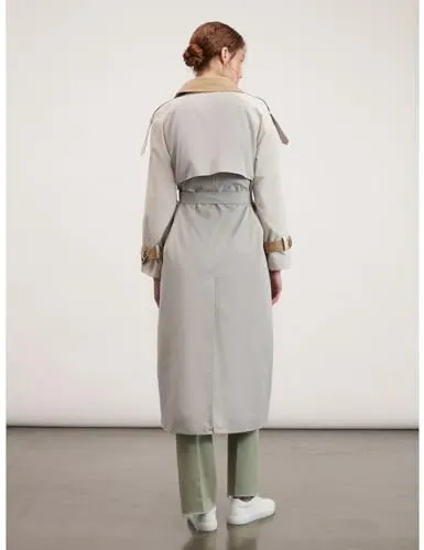 Motivi Zweireihiger Trenchcoat lang mit Gürtel