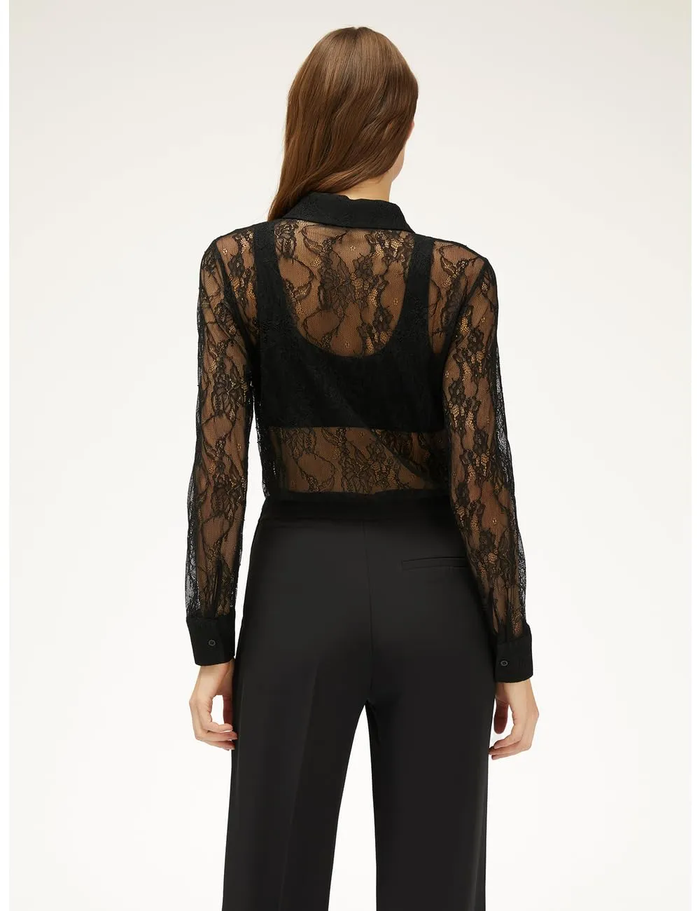 Motivi Hemdbluse aus Spitze mit Segelkragen