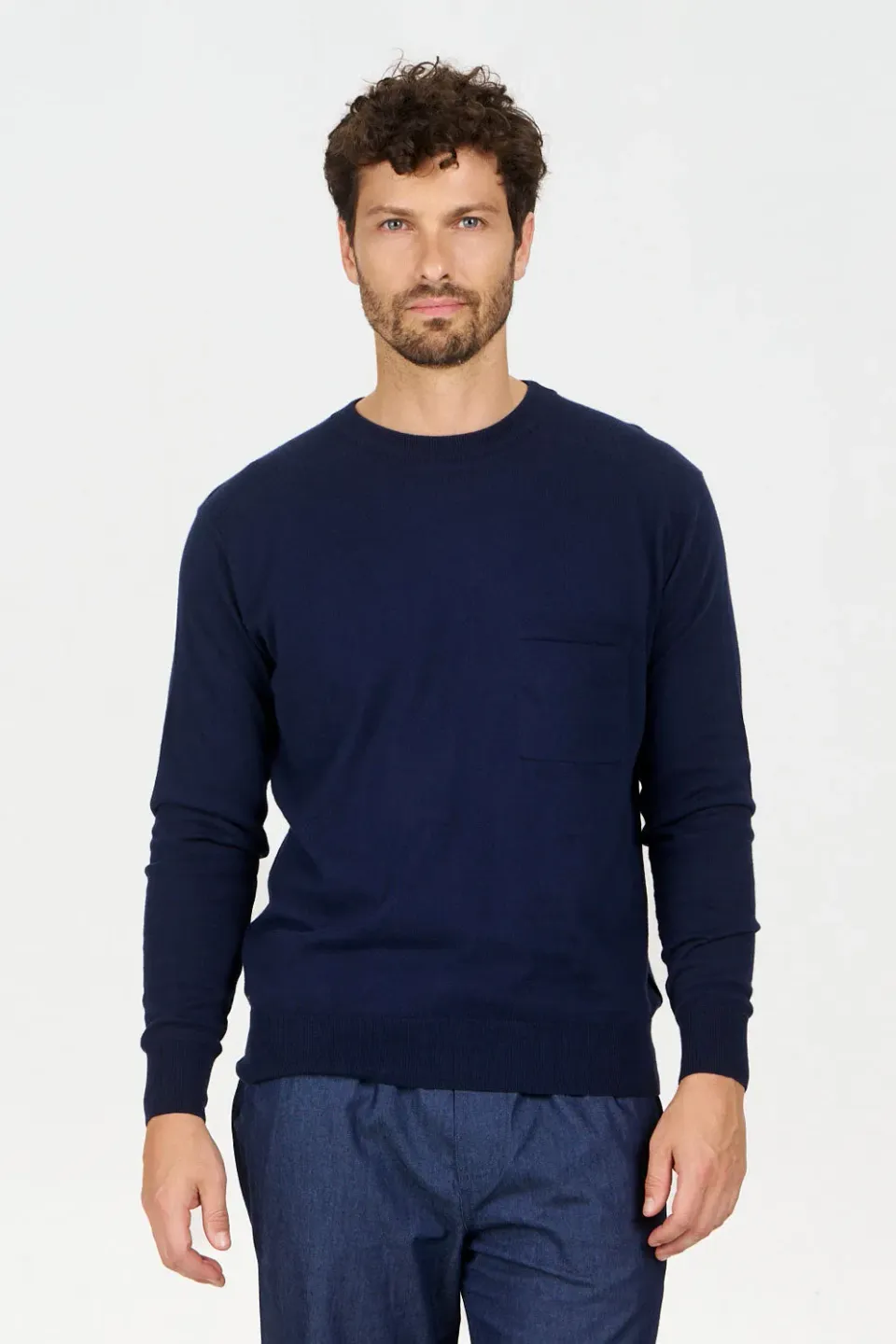 Komodo Pocket Pullover Herren Navy Bio-Baumwolle
