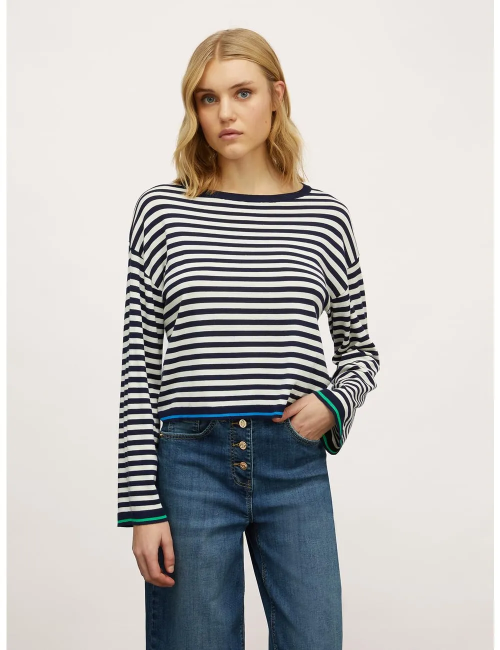 Motivi Strickpullover U-Boot-Ausschnitt gestreift