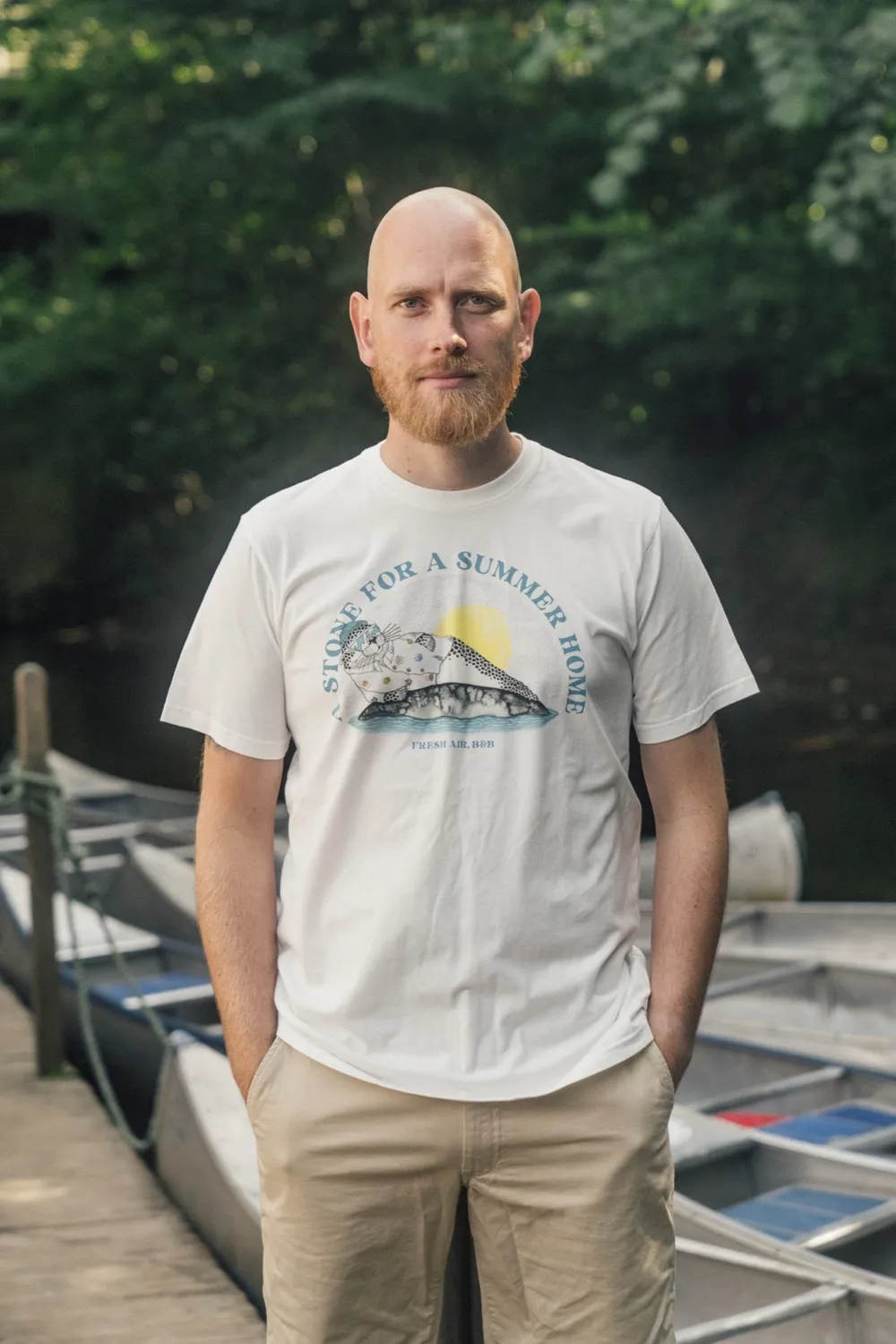 LAKOR Vacation Stone T-Shirt Star White Bio-Baumwolle
