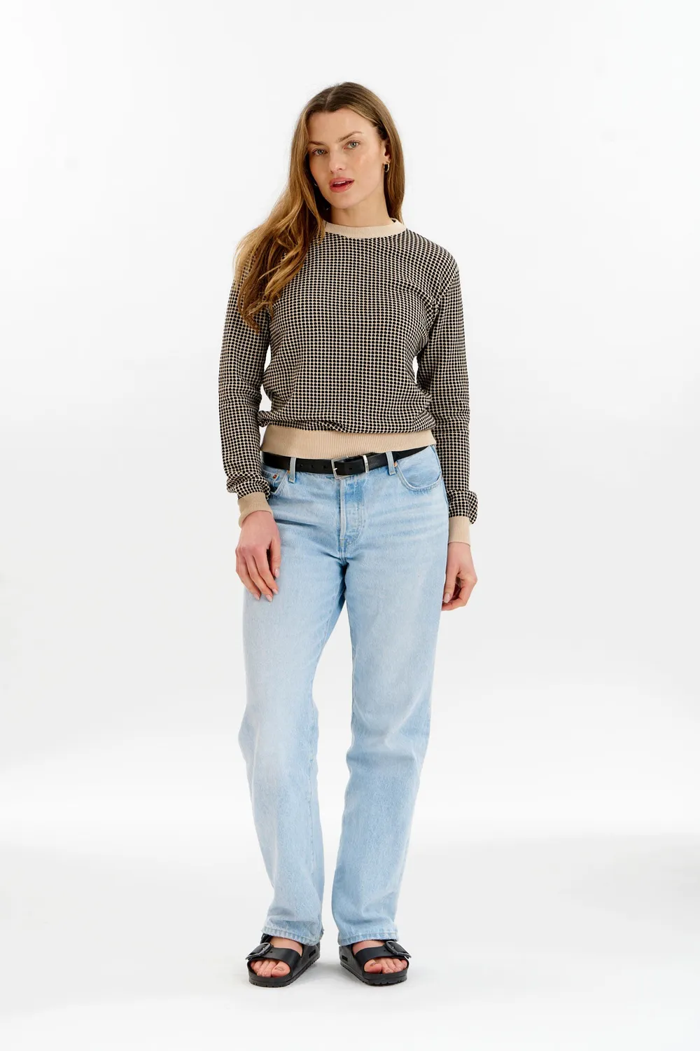 KOMODO HANA Pullover Creme-Schwarz Bio-Baumwolle