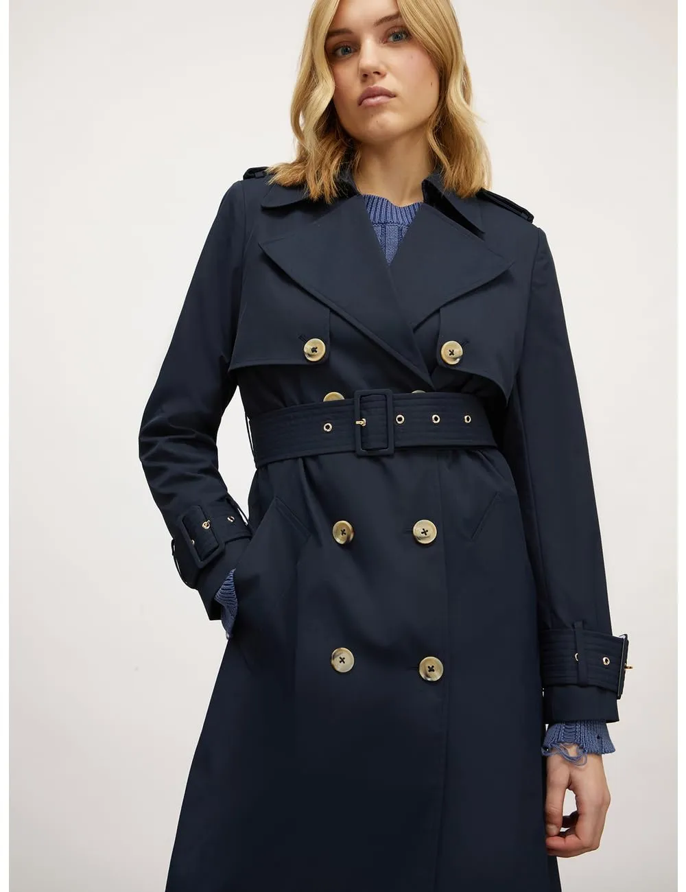 motivi Spring Summer 24 Trenchcoat zweireihig lang Gürtel