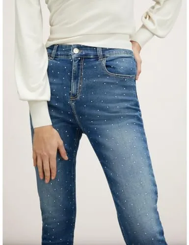 Motivi Skinny-Jeans Strass Jeans mittelblau