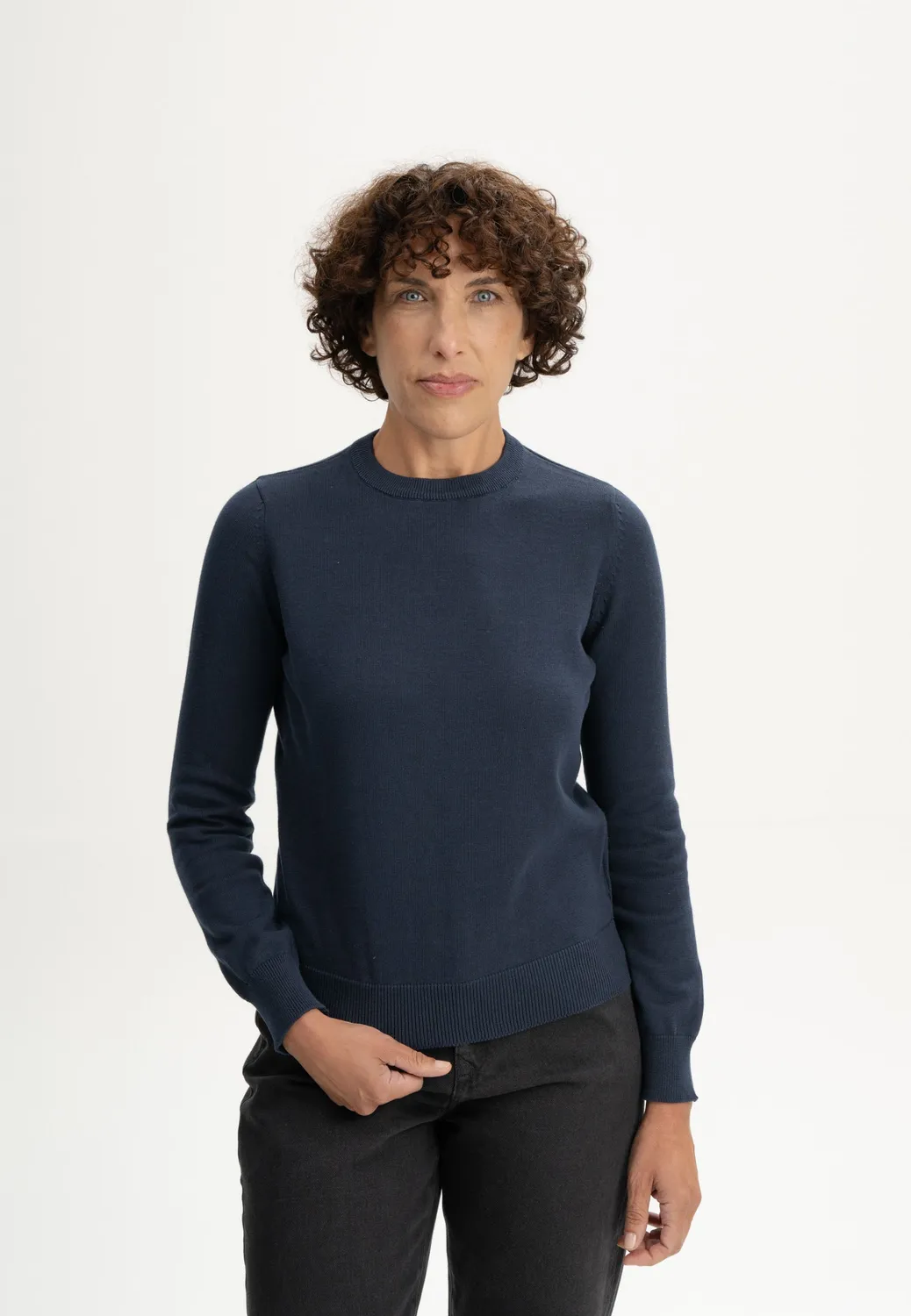 MELA DHANA Pullover schwarz Feinstrick Bio
