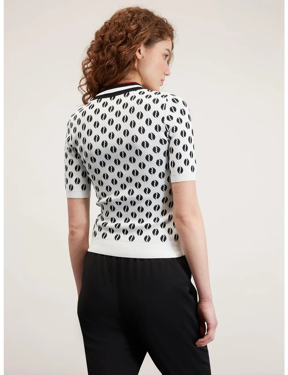 Motivi Polo-Shirt Jacquardstrick Slim-fit Viskose