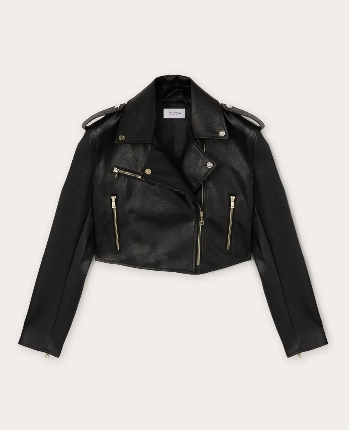 Motivi Bikerjacke 80er kurz beschichtet mit Reiverschluss