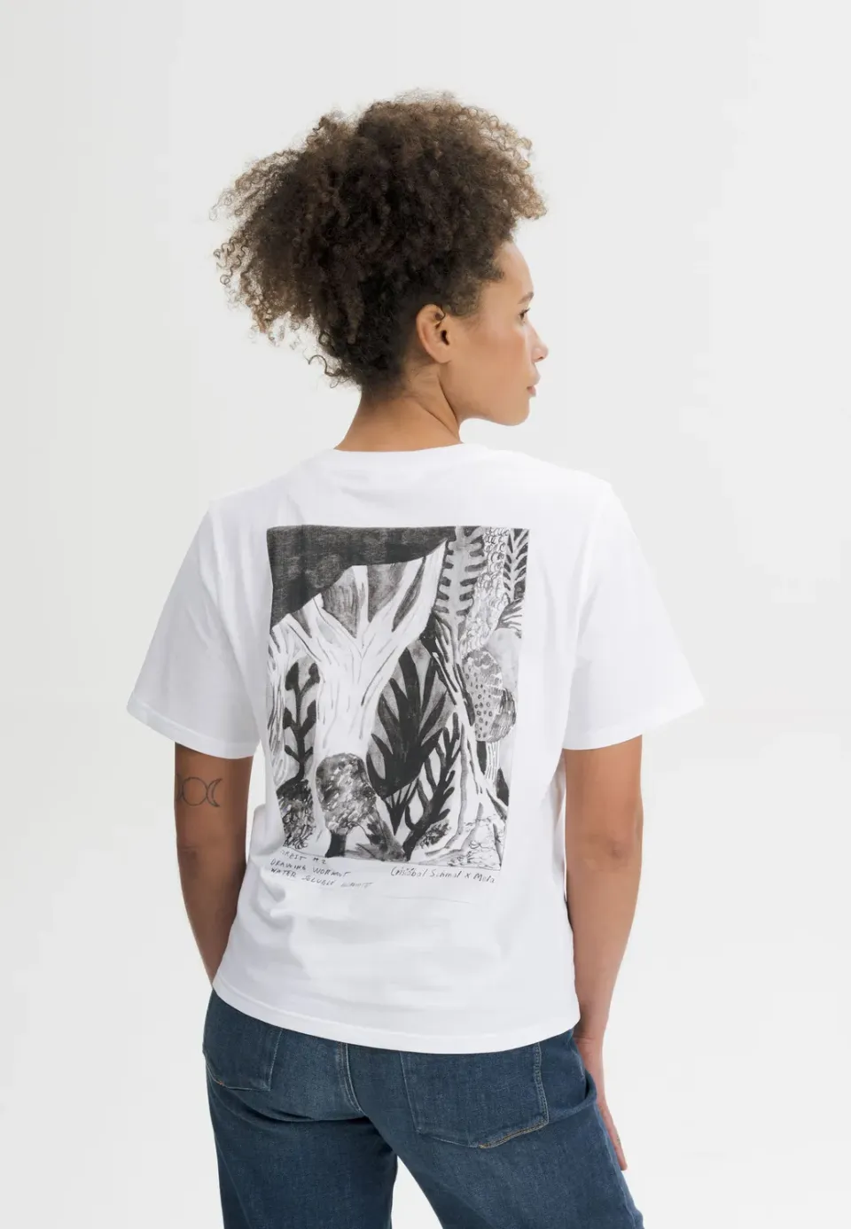 MELA Tanika T-Shirt Cristobal weiß forest Bio-Baumwolle