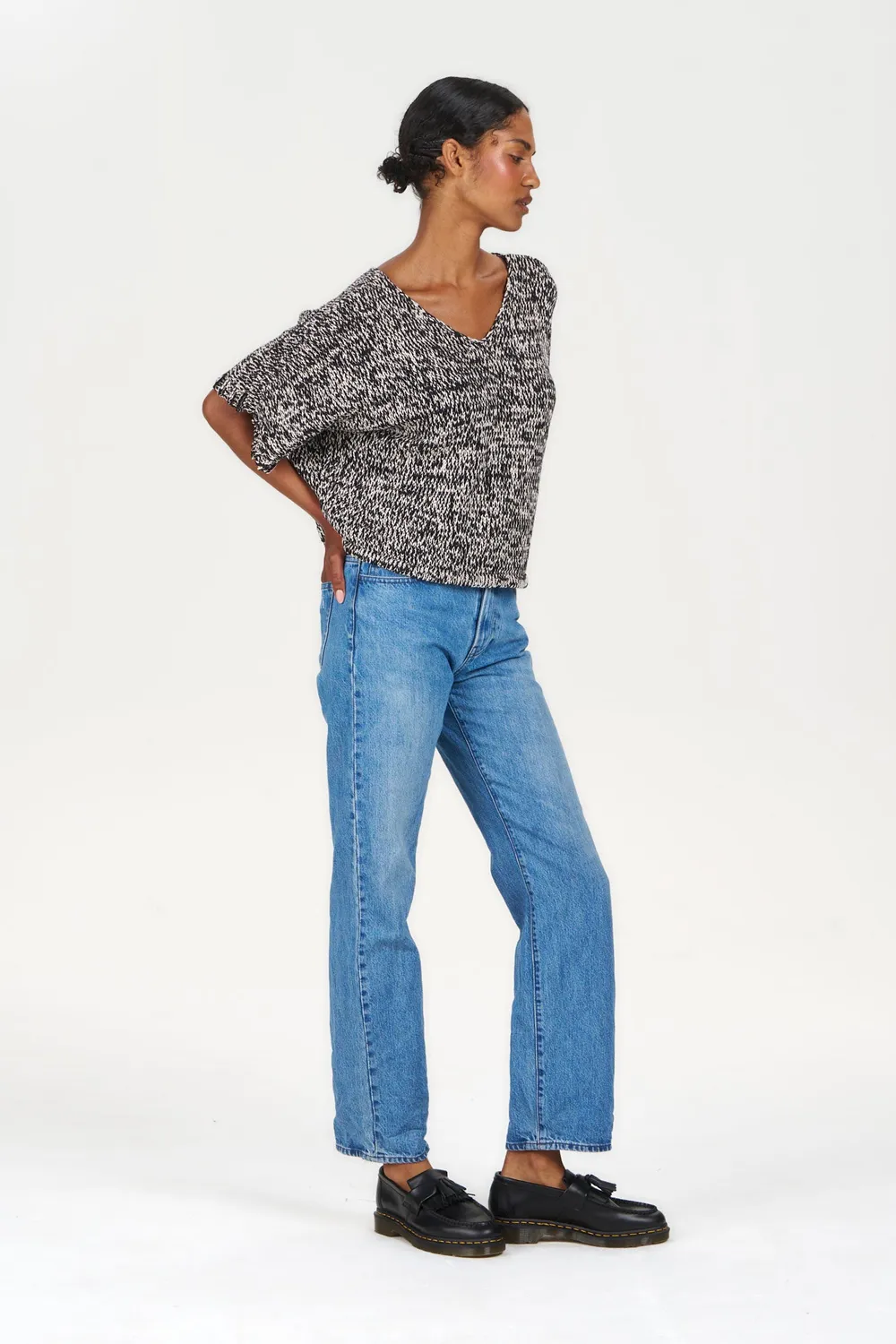 Komodo Teresa Pullover Damen Schwarz-Weiß Bio