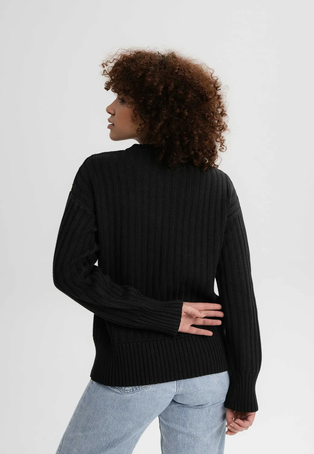 MELA ISHANI Strickpullover schwarz Bio-Baumwolle