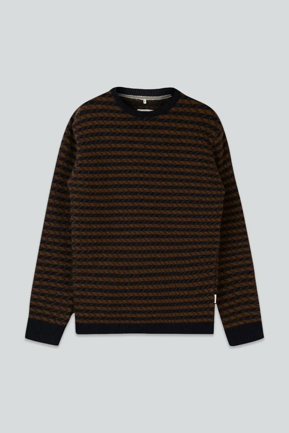 LAKOR Faroese Fisher Knit Navy Brown Wollpullover