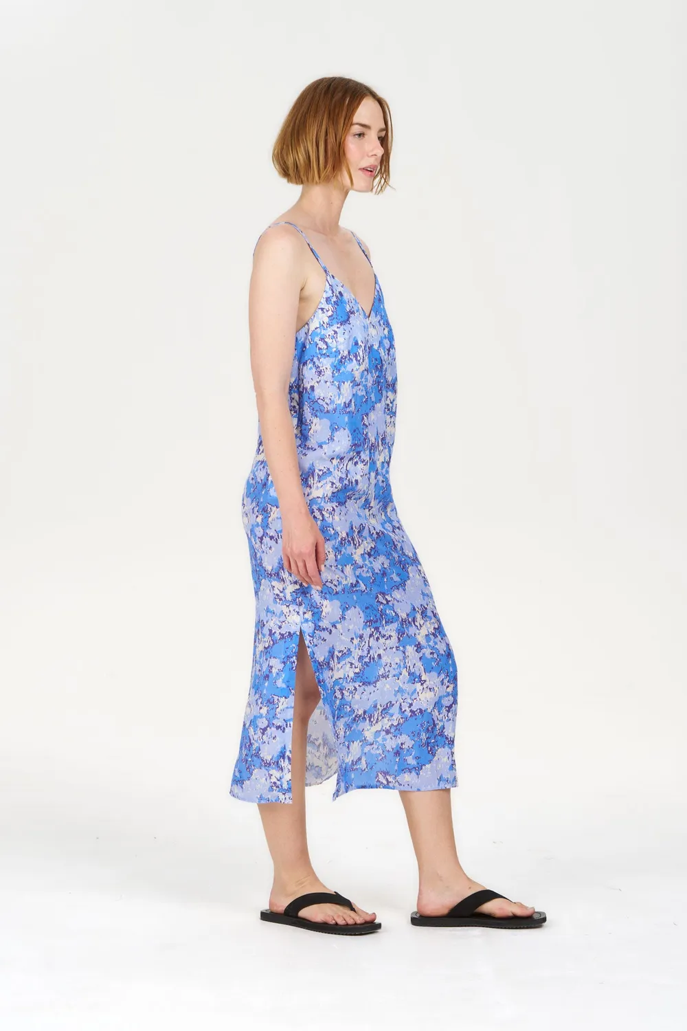 Komodo Miller Kleid Acid Blue Tencel-Leinen Damen