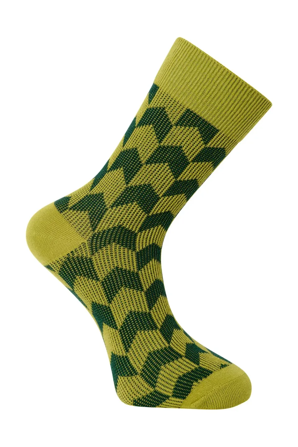 KOMODO CHEVRON Socken Grün Bio-Baumwolle