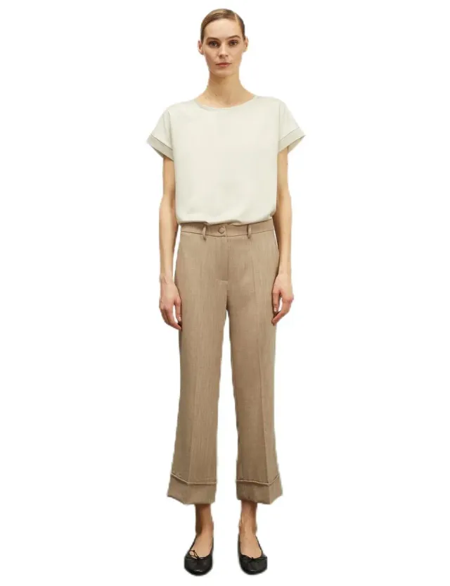 Motivi Cropped-Hose Polyviskose mit Aufschlag