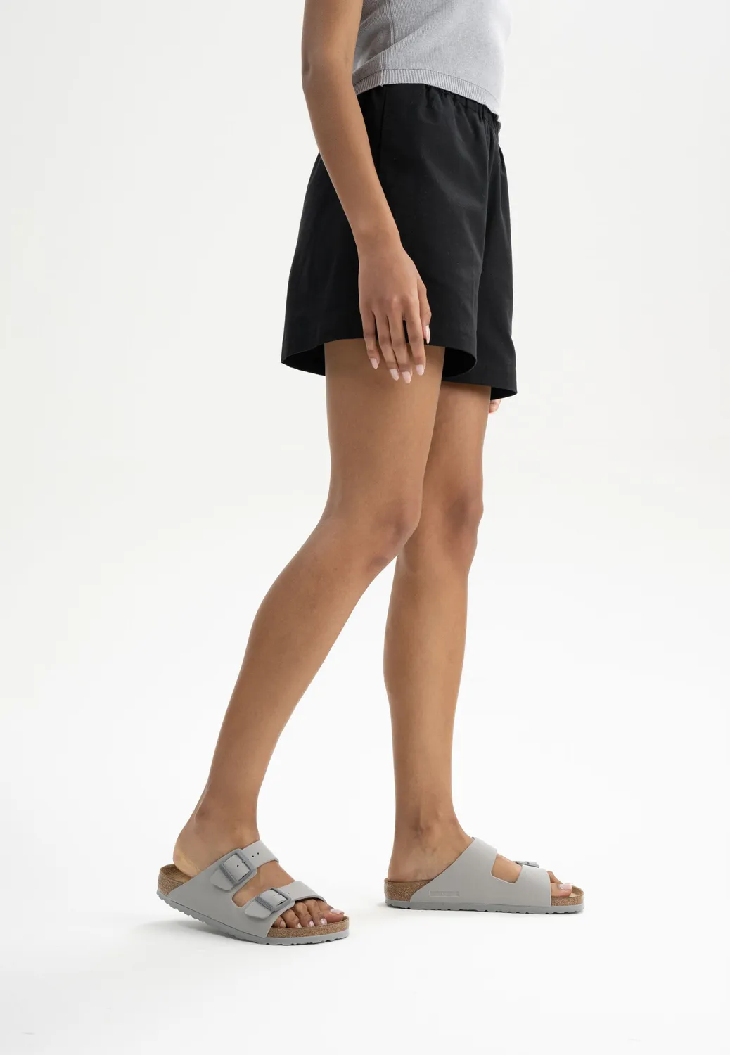 MELA ESWARI Shorts schwarz Crêpe Bio-Baumwolle