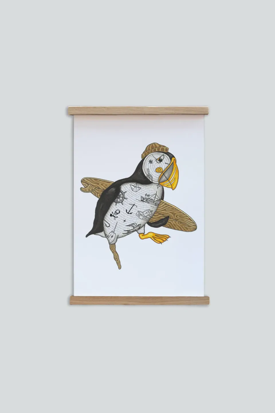LAKOR Sea Parrot Surfer Poster Weiß Onesize maritim