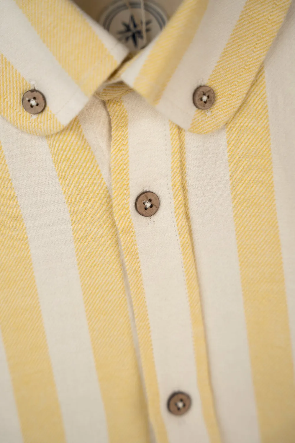 LAKOR Boatswain Hemd Cream Gold Bio-Baumwolle