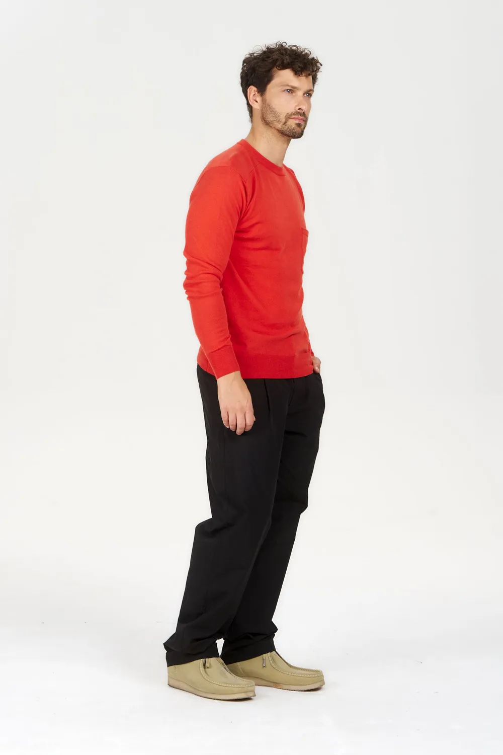 KOMODO POCKET Pullover Rot Bio-Baumwolle Herren