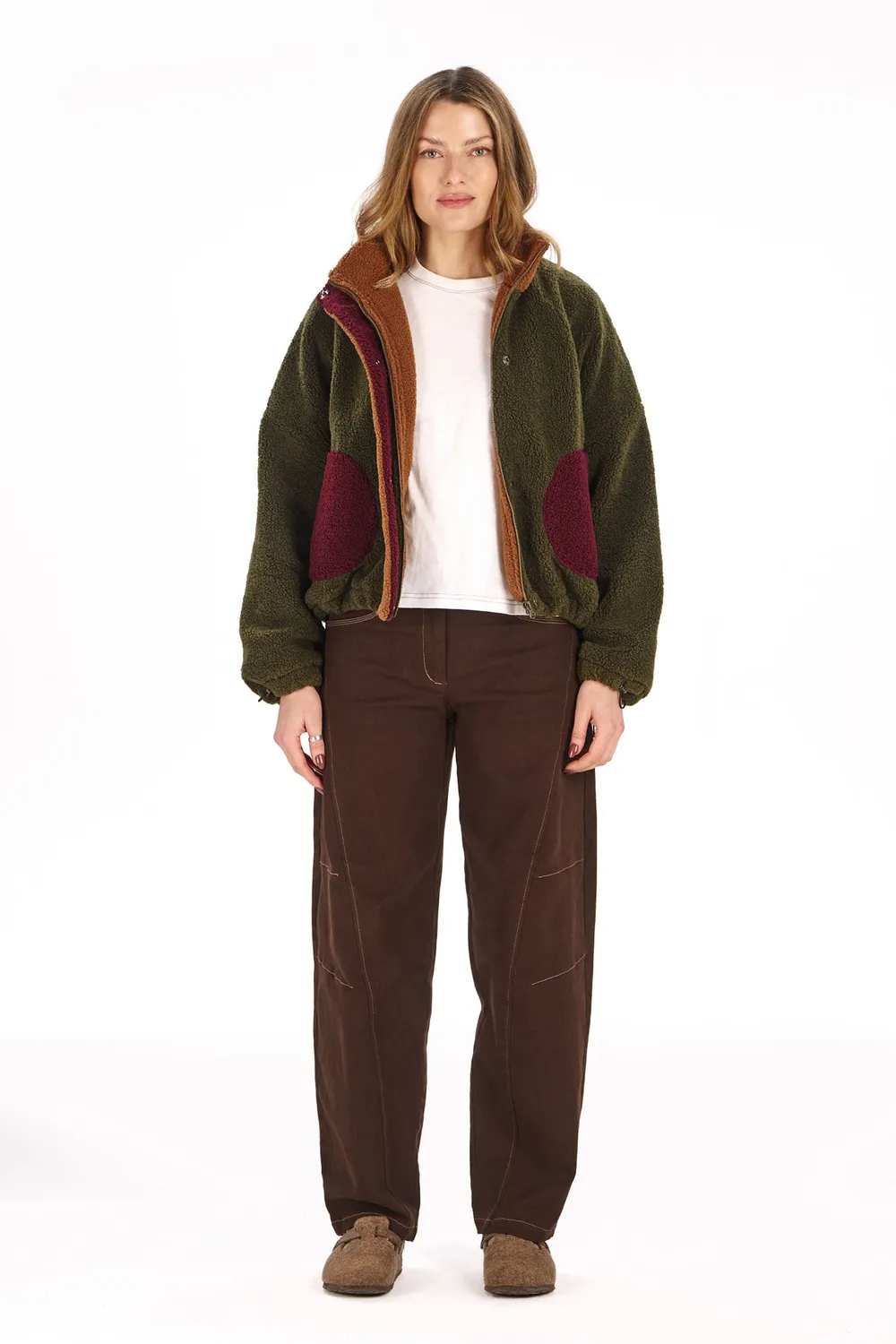 Komodo Lydia Fleecejacke Khaki Recycling