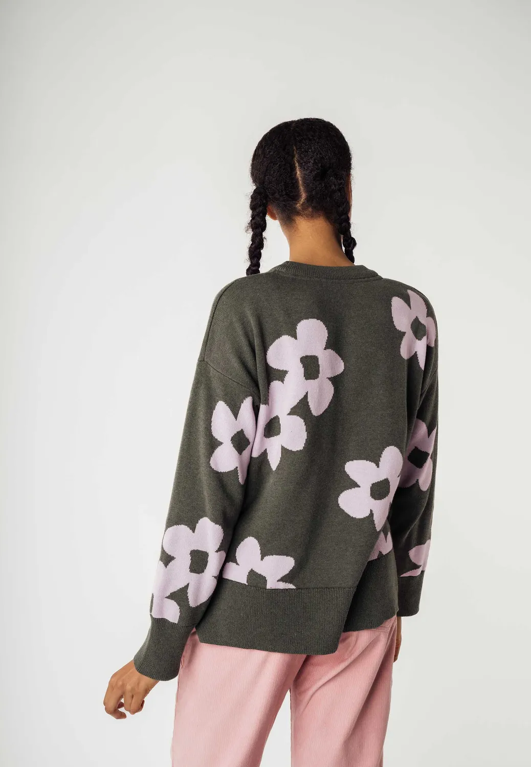 MELA Faiza Jacquard Pullover schwarz Bio-Baumwolle