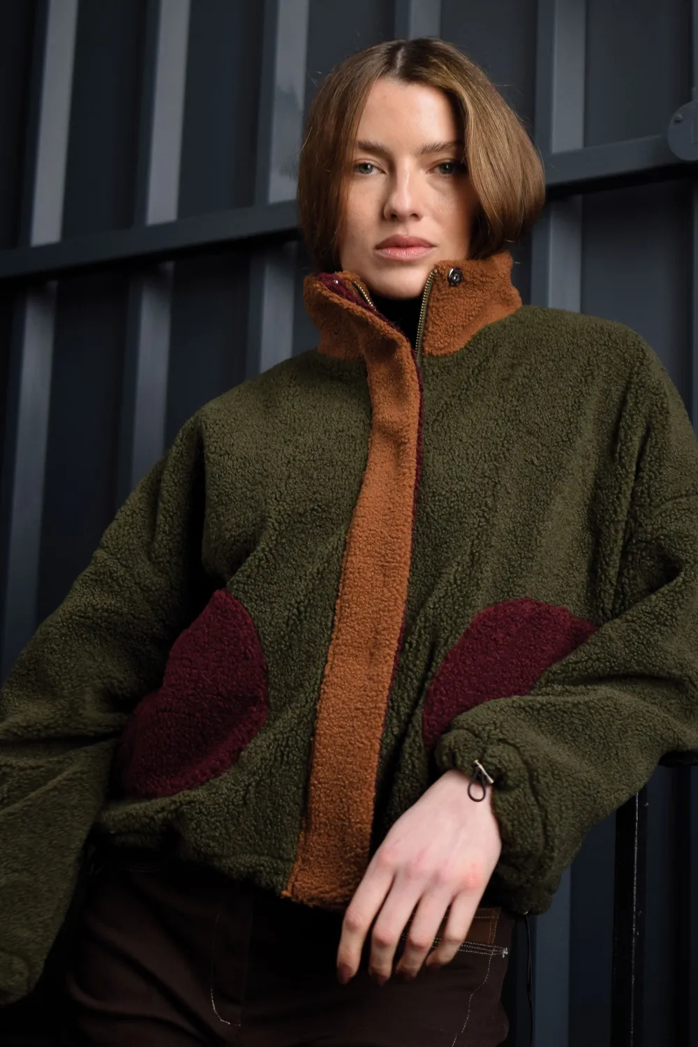 Komodo Lydia Fleecejacke Khaki Recycling