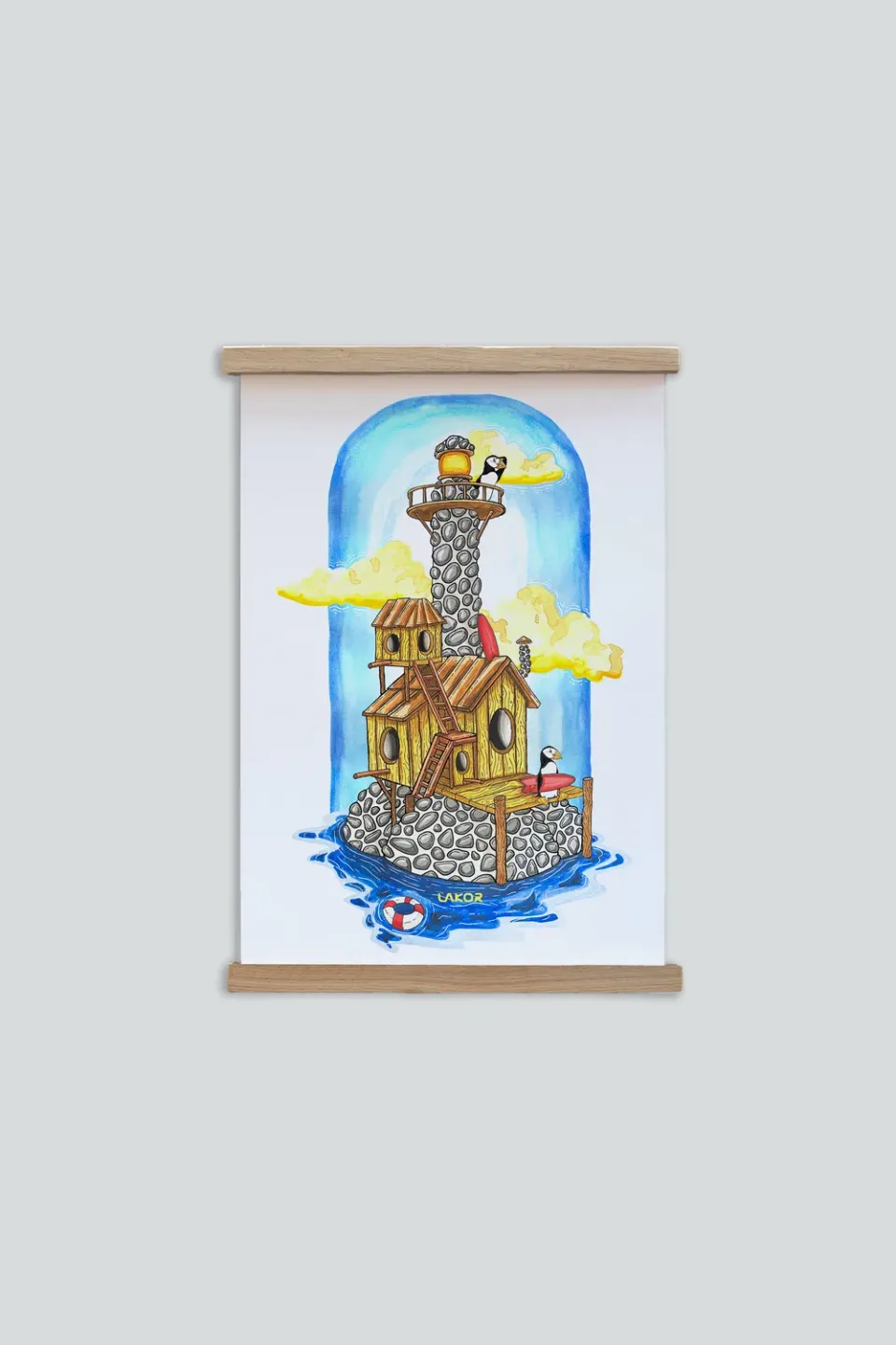 LAKOR Sea Parrot Summerhouse Poster Weiß
