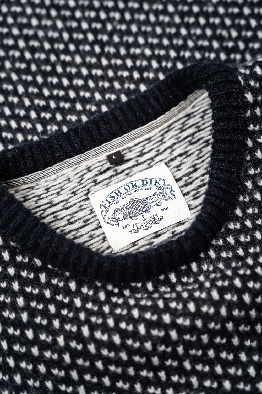 LAKOR Jysk Knit Navy Strickpullover Wolle