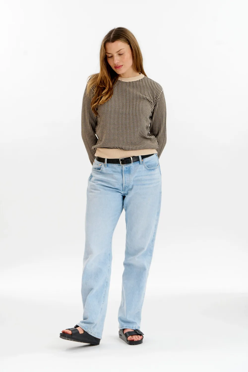 KOMODO HANA Pullover Creme-Schwarz Bio-Baumwolle