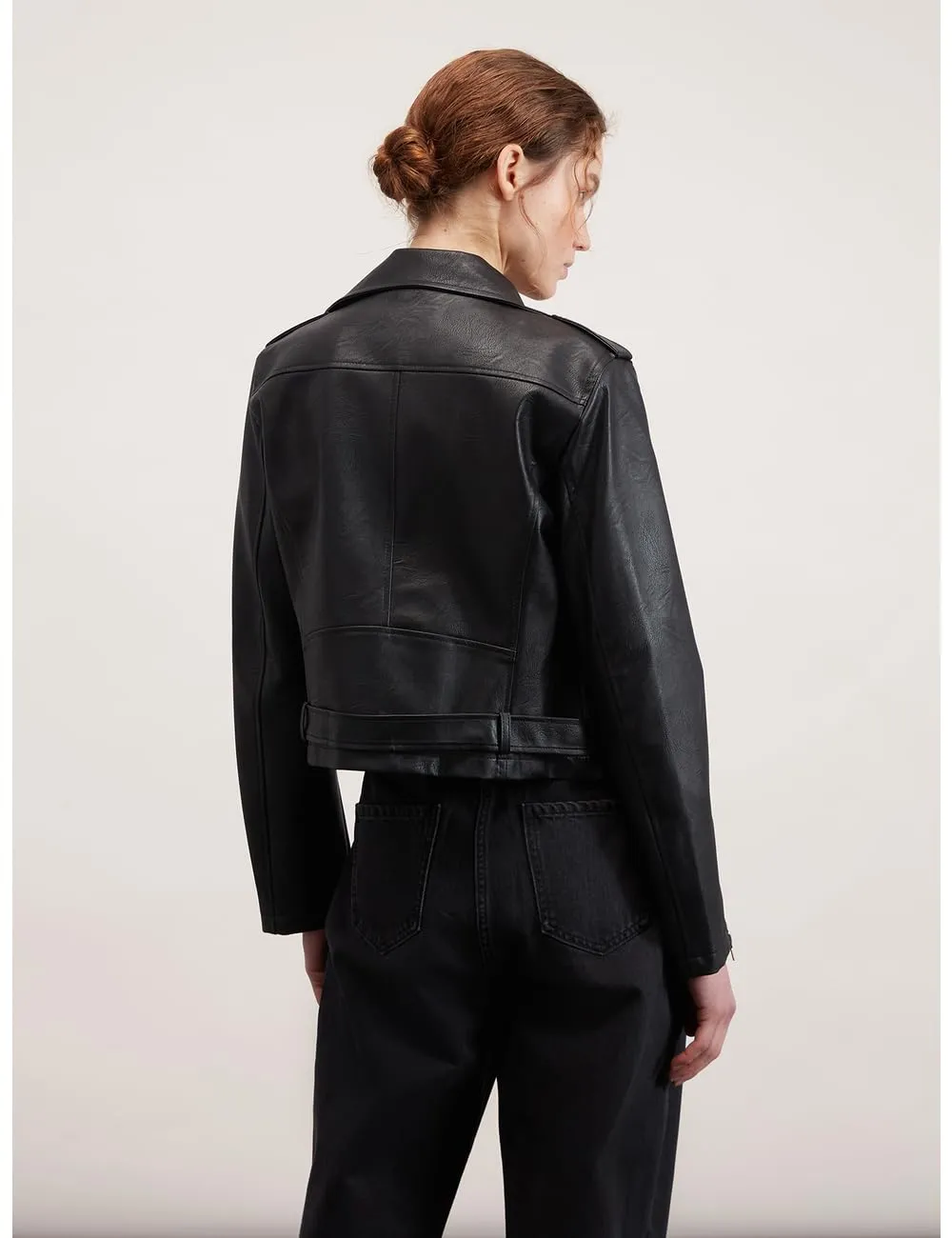 Motivi Bikerjacke in Leder-Optik Jacke mit Gürtel