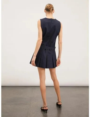 Motivi Mini-Kleid Denim Faltenrock trägerlos
