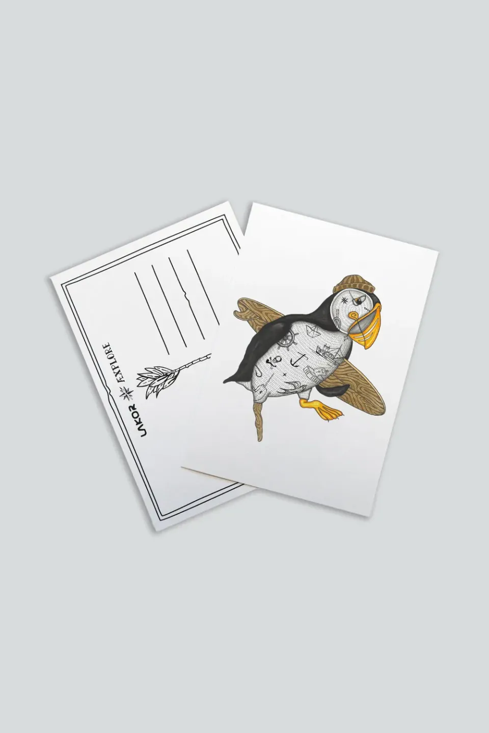 LAKOR Sea Parrot Surfer Postkarte White Recyclingpapier