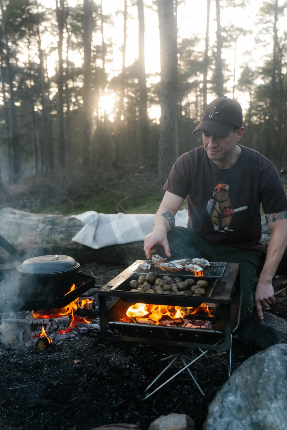 LAKOR Lazy Lumber T-Shirt Chicory Coffee Bio-Baumwolle