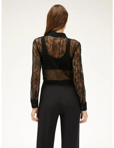 Motivi Hemdbluse aus Spitze mit Segelkragen