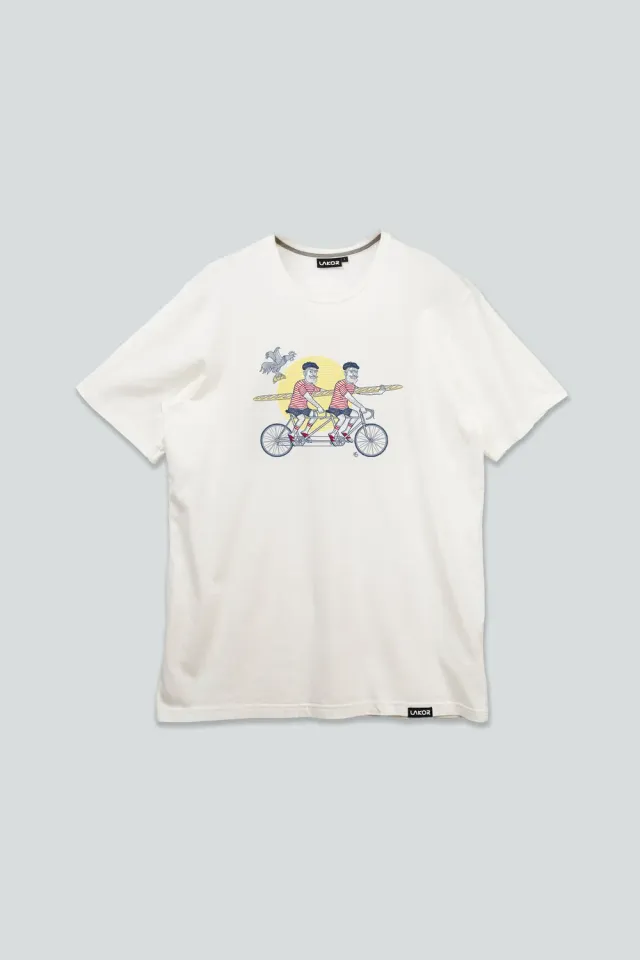 LAKOR Social Cyclist T-Shirt Star White Bio-Baumwolle