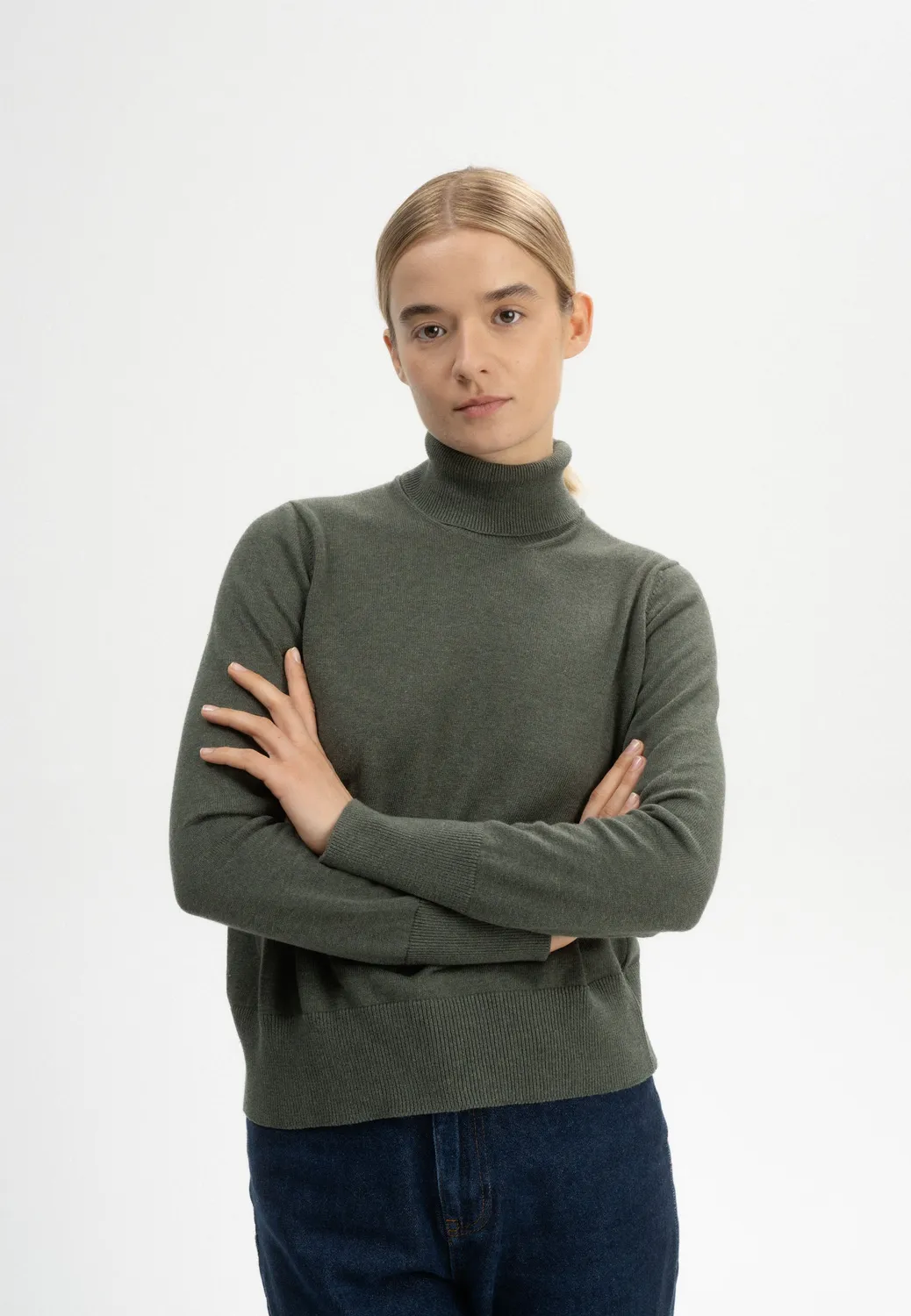 MELA MAYURA Rollkragenpullover bold blue S Baumwolle