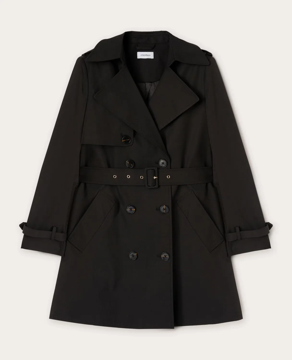Motivi Trenchcoat mittellang schwarz Größe 44