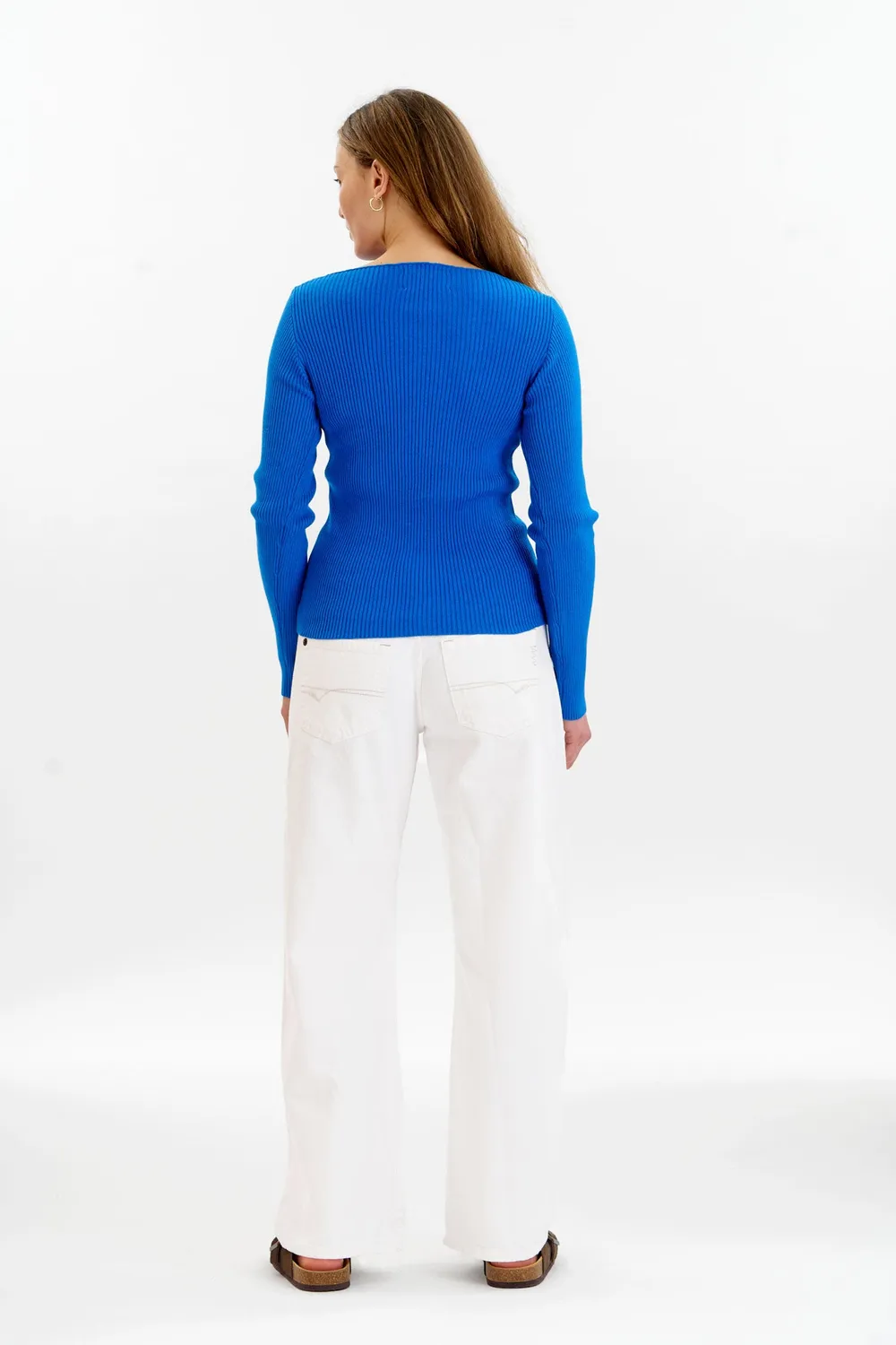 KOMODO WASABI Rippstrick-Top Blau aus Bio-Baumwolle