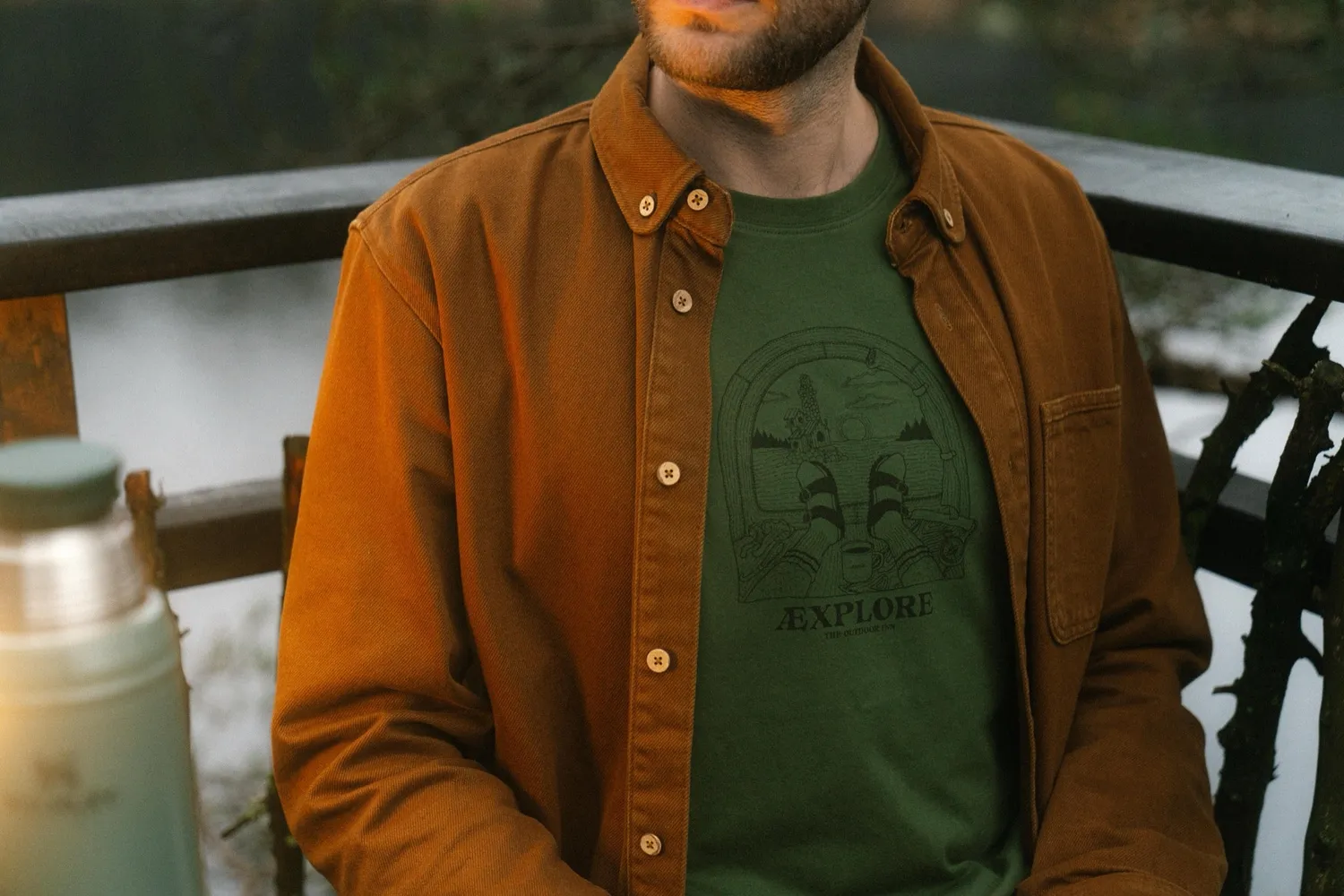 LAKOR Looking Out T-Shirt Rifle Green Bio-Baumwolle