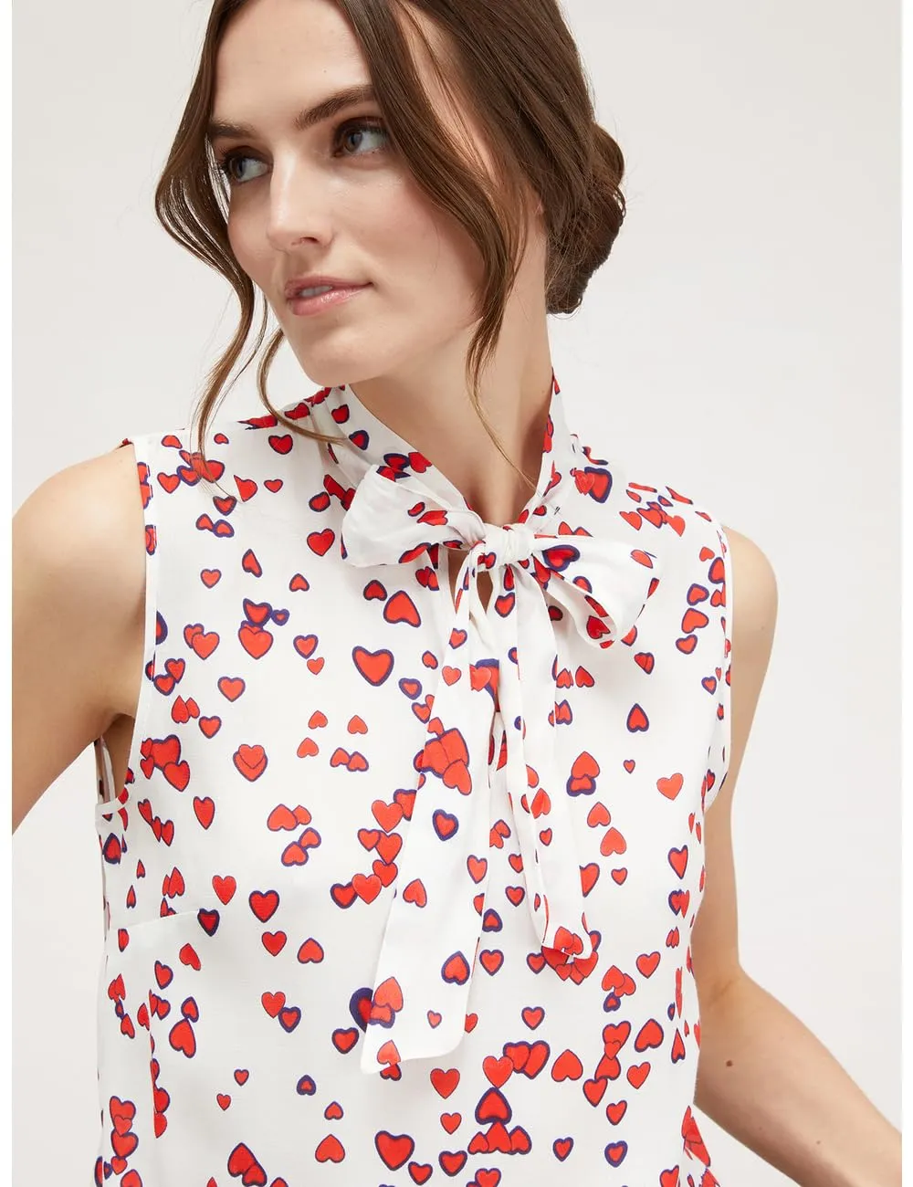 Motivi Spring Summer 24 Top Herzdruck Viskose-Krepp